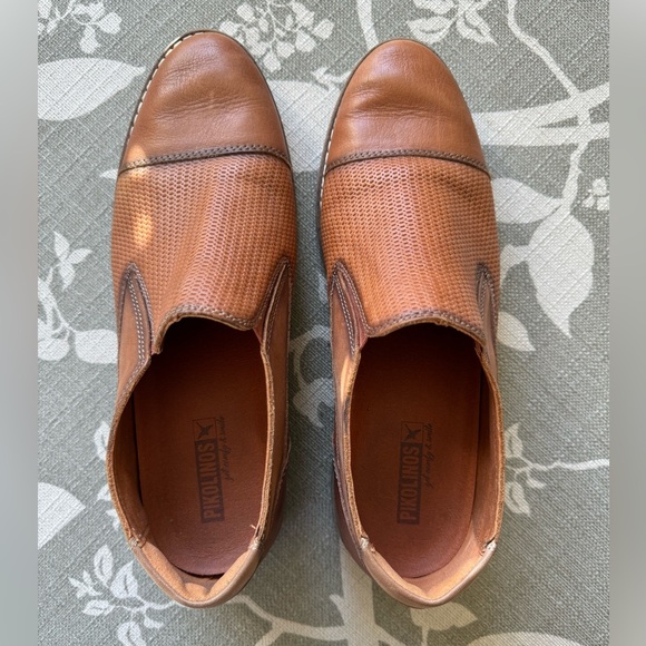 Pikolinos Slip-On Leather Oxfords, Brandy, Size 41, (Size 8) - Picture 6 of 8